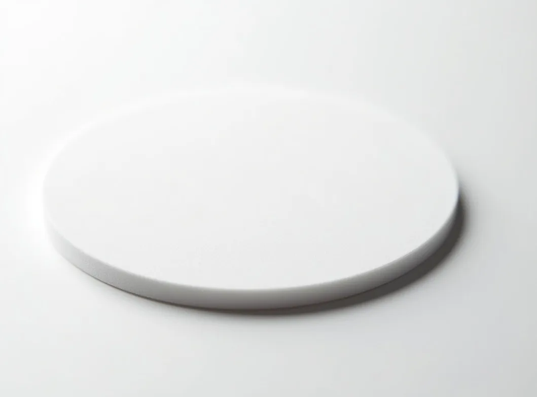 Macro hero shot of a single round PTFE mouse glide pad for Logitech G Pro X Superlight 2